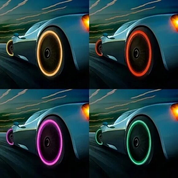 BOGO! Luminous Tire Valve Caps Car Motorcycle Bicycle Moped truck Glowing Wheel - Picture 1 of 9
